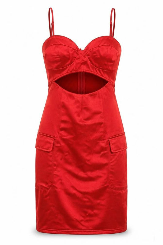 Naanaa Women's Red Sleeveless Party Dress Size 8