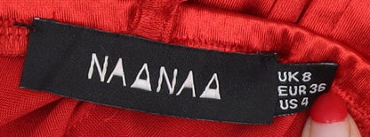 Naanaa Women's Red Sleeveless Party Dress Size 8