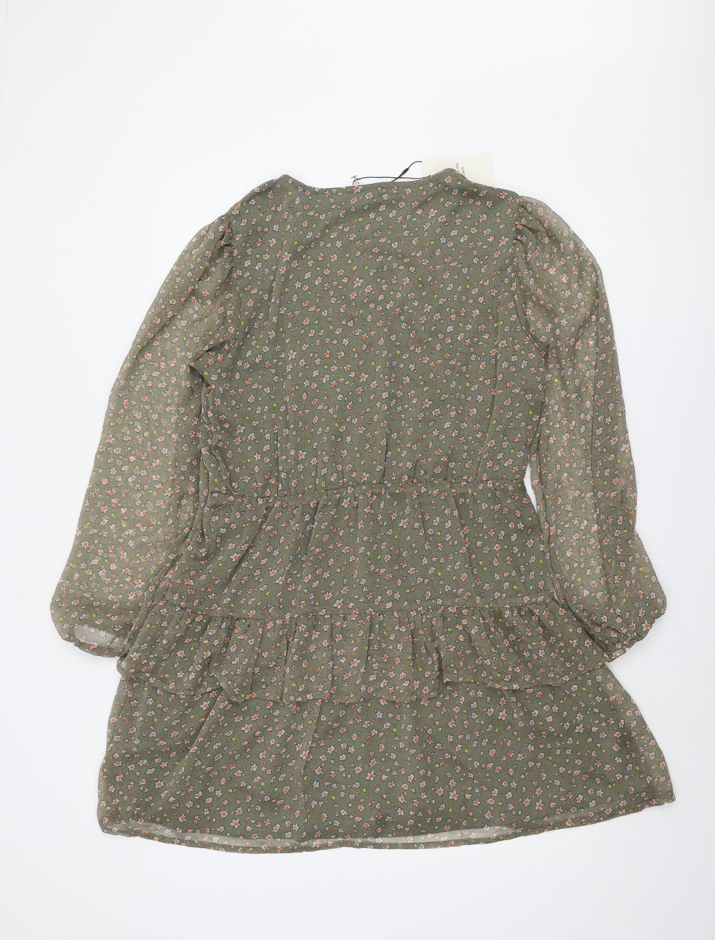 Jacqueline de Yong Green Floral Dress, Size 12