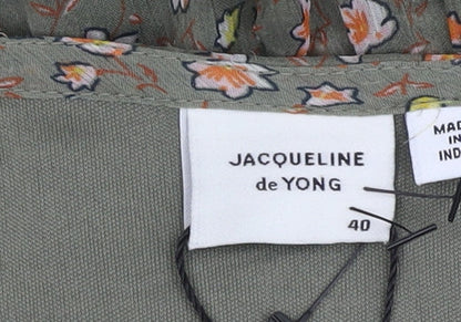 Jacqueline de Yong Green Floral Dress, Size 12