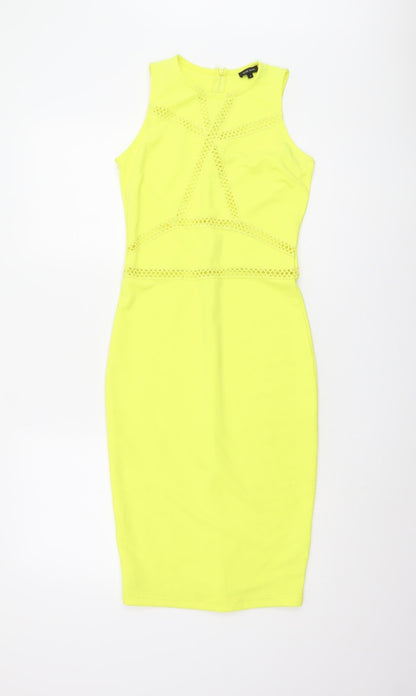 River Island Women's Yellow Bodycon Dress Size 6