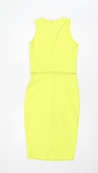 River Island Women's Yellow Bodycon Dress Size 6