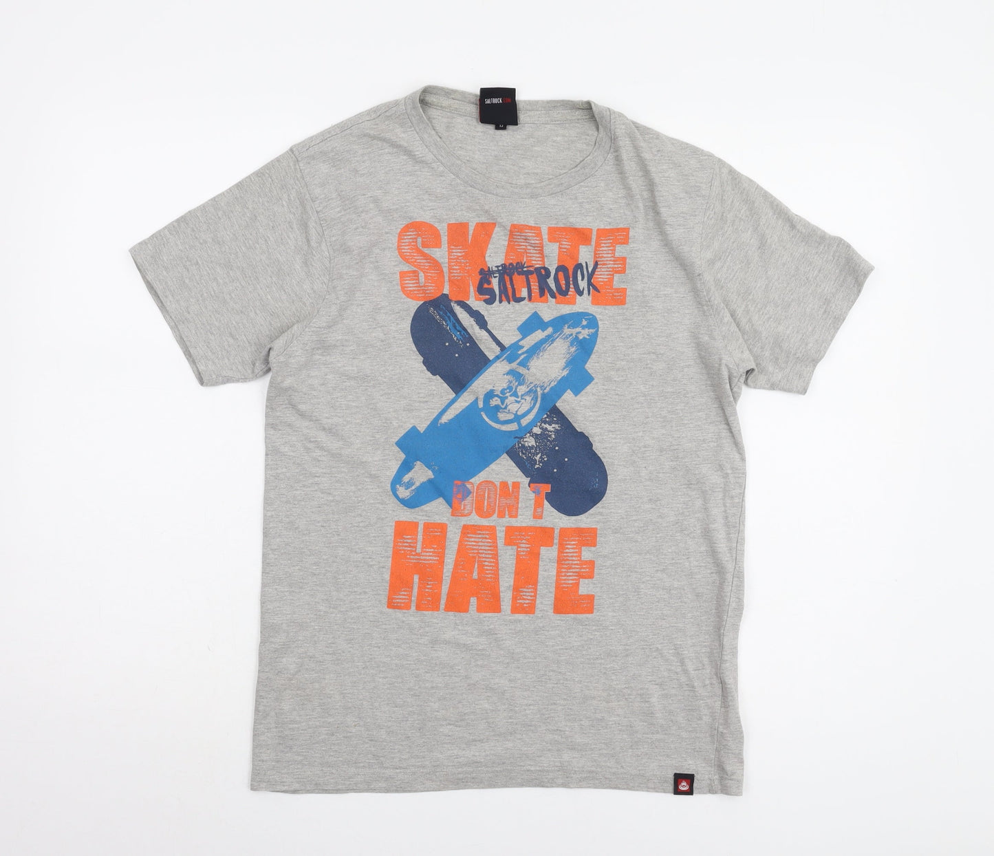 Saltrock Boys Grey Skateboarding T-Shirt Age 13 Graphic Tee