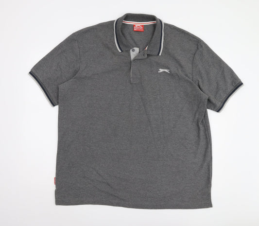 Slazenger Men's Grey 2XL Polo Short Sleeve