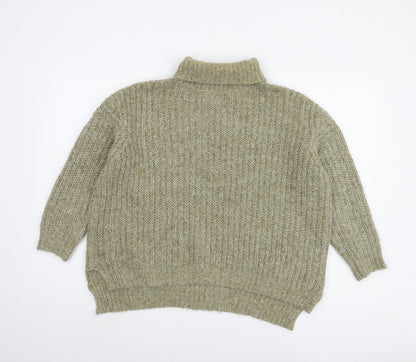 Zara Women’s Green Roll Neck Chunky Knit Jumper Size 5
