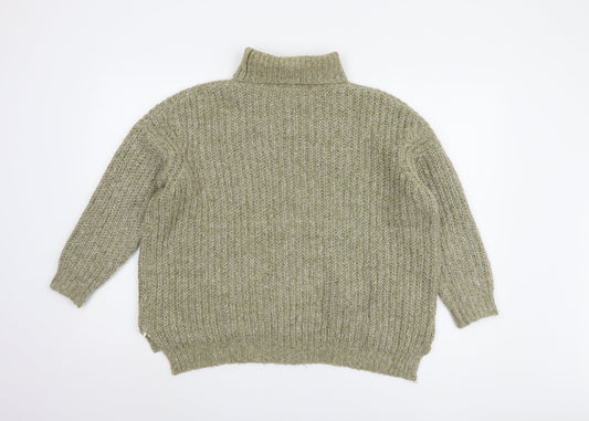 Zara Women’s Green Roll Neck Chunky Knit Jumper Size 5