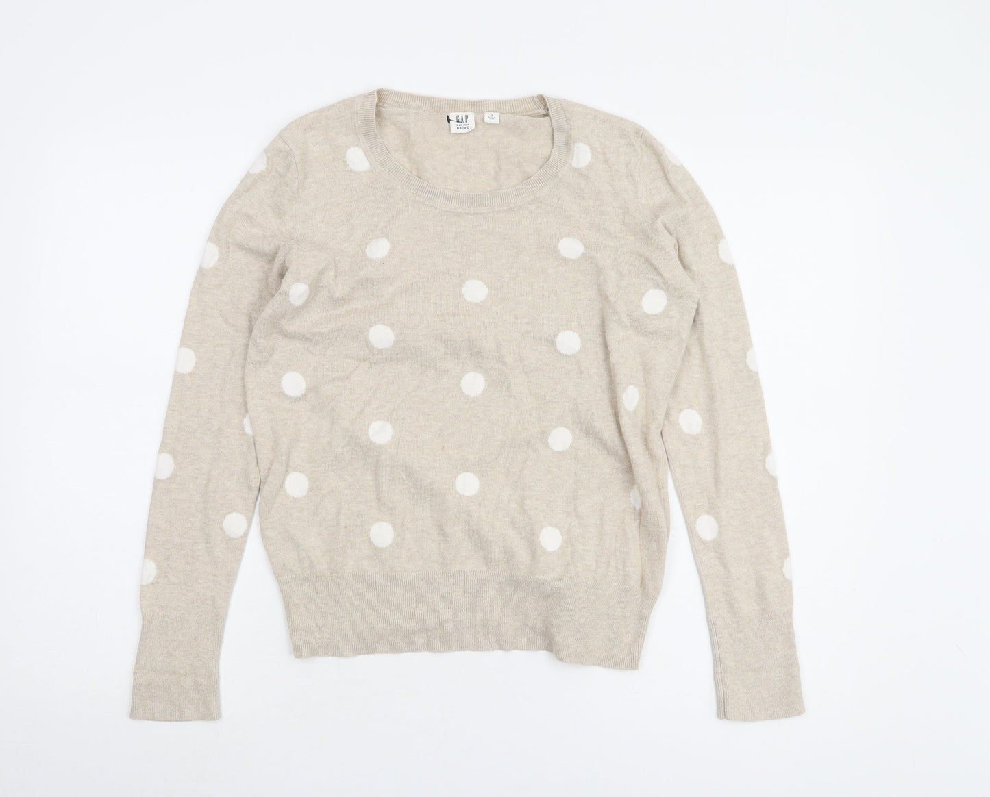 Gap Women’s Beige Polka Dot Pullover Jumper, Size S