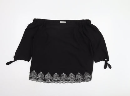 Womens UK Size 14 RJR John Rocha Black Basic Blouse