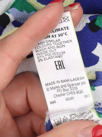 Womens UK Size 14 Marks and Spencer Blue Kimono Blouse