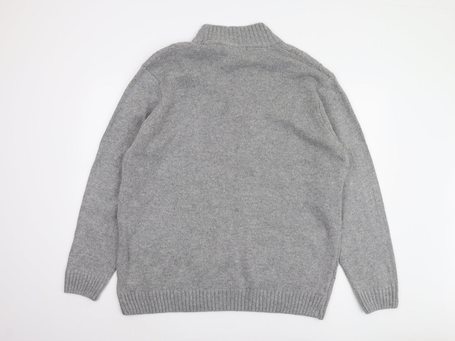 Cotton Traders Men’s Grey 2XL Henley Jumper