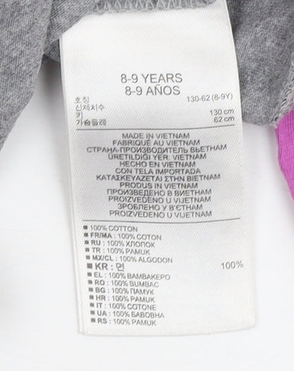 Gap Kids Girls Grey & Pink Long Sleeve Graphic T-Shirt 8-9Y