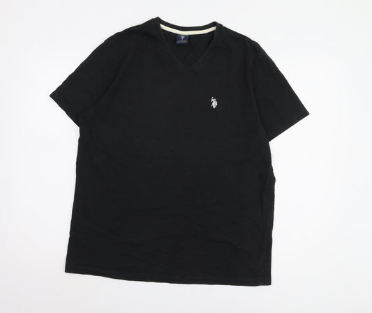 U.S. Polo Assn. Men's Black V-Neck T-Shirt Size M