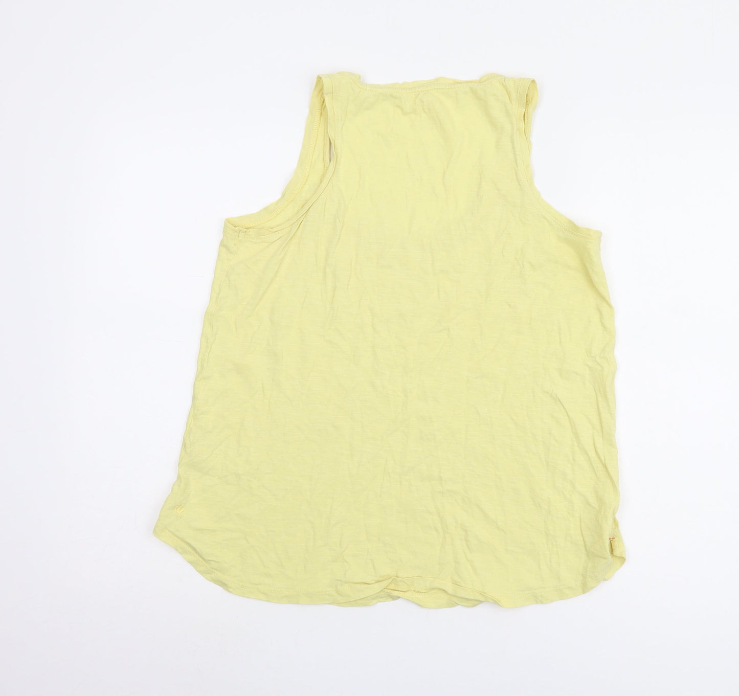 Womens UK Size 12 FatFace Yellow Basic Tank