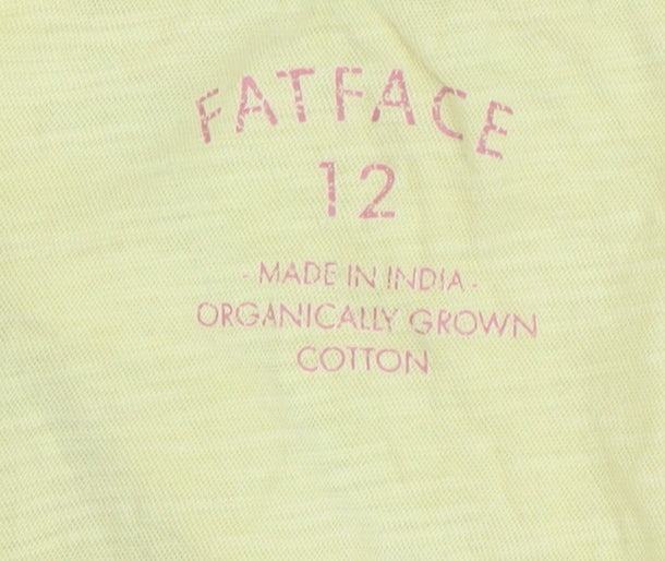 Womens UK Size 12 FatFace Yellow Basic Tank