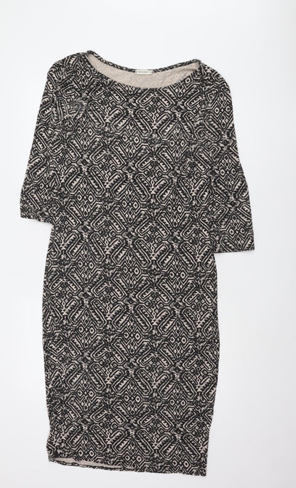 River Island Women's Black Geometric Sheath Dress, Size 16