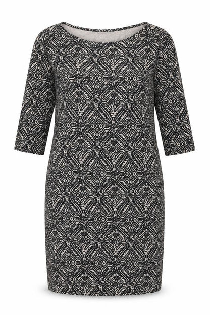 River Island Women's Black Geometric Sheath Dress, Size 16