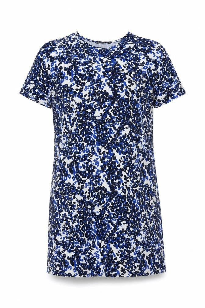 Marks and Spencer Blue Animal Print Shift Dress - Size 10