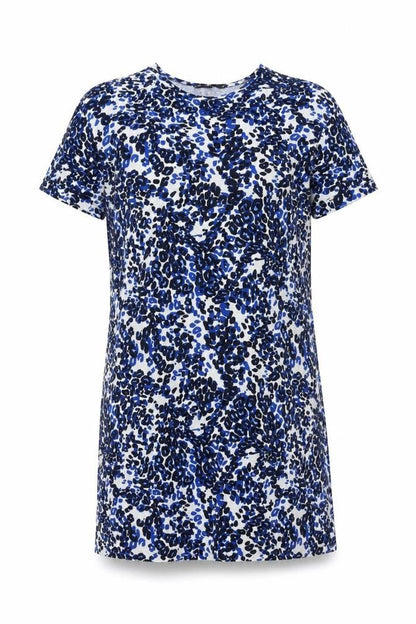 Marks and Spencer Blue Animal Print Shift Dress - Size 10