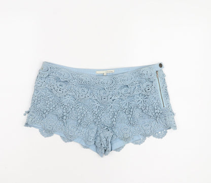 River Island Women's Blue Crochet Shorts Size 10