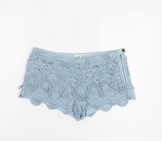 River Island Women's Blue Crochet Shorts Size 10