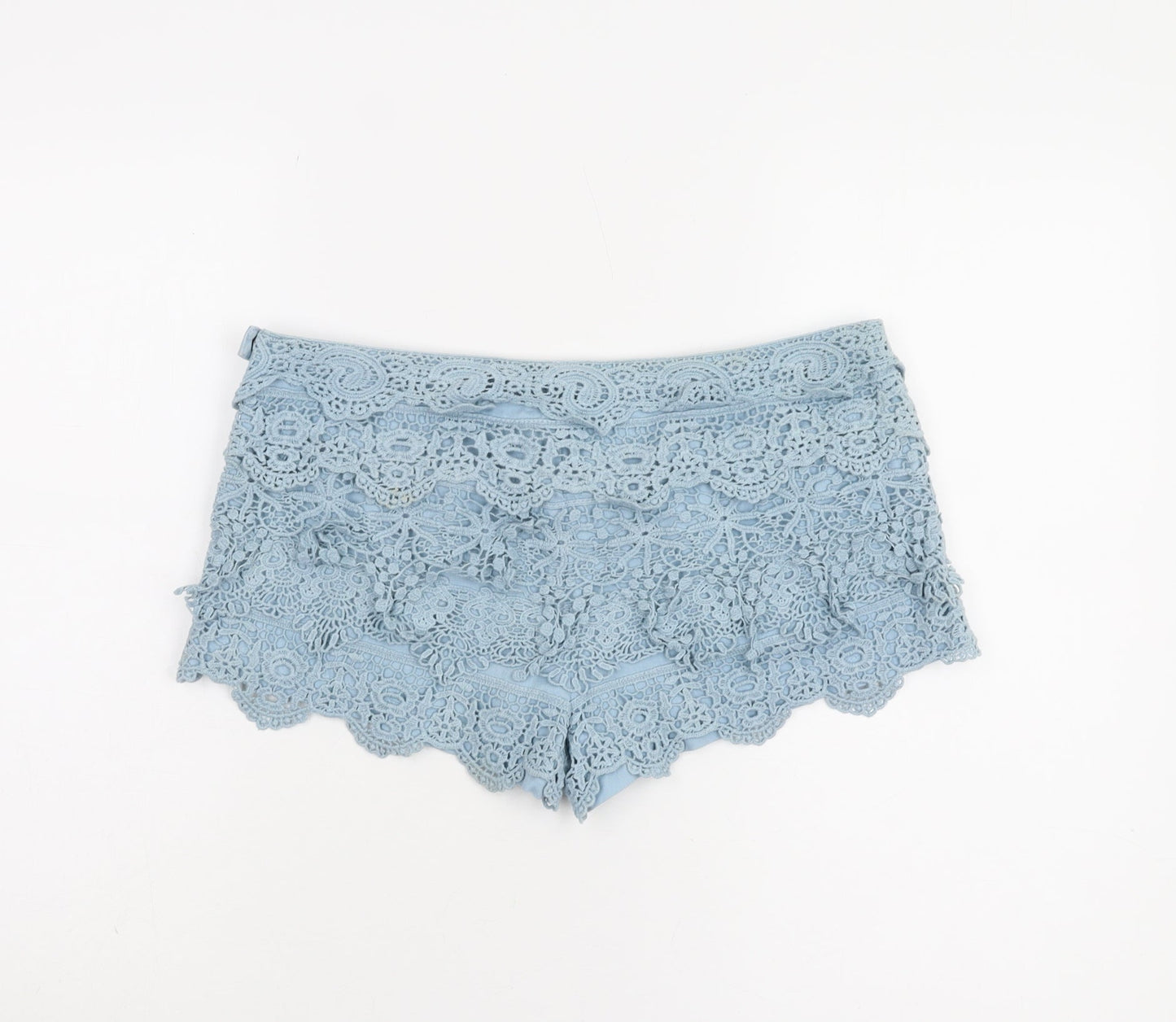 River Island Women's Blue Crochet Shorts Size 10