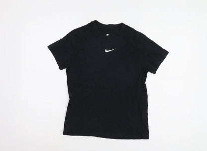 Nike Boys Black T-Shirt M Size Relaxed Fit Casual Logo