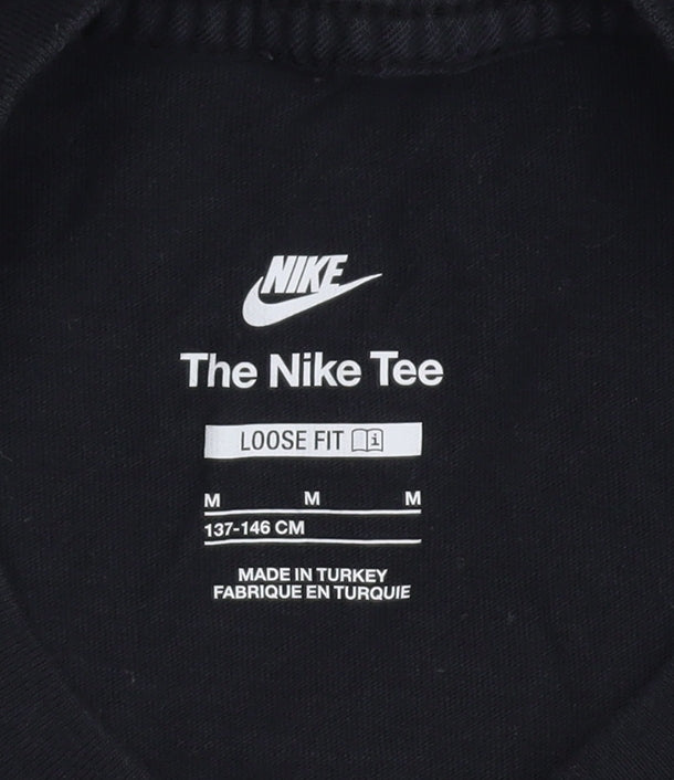 Nike Boys Black T-Shirt M Size Relaxed Fit Casual Logo