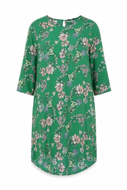 New Look Women's Green Floral Dress Size 14