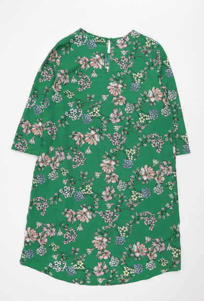New Look Women's Green Floral Dress Size 14