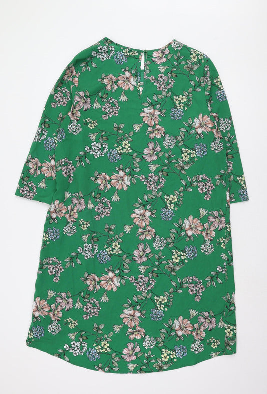 New Look Women's Green Floral Dress Size 14
