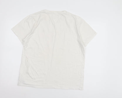 Tommy Jeans Men's White Cotton T-Shirt L Regular Fit