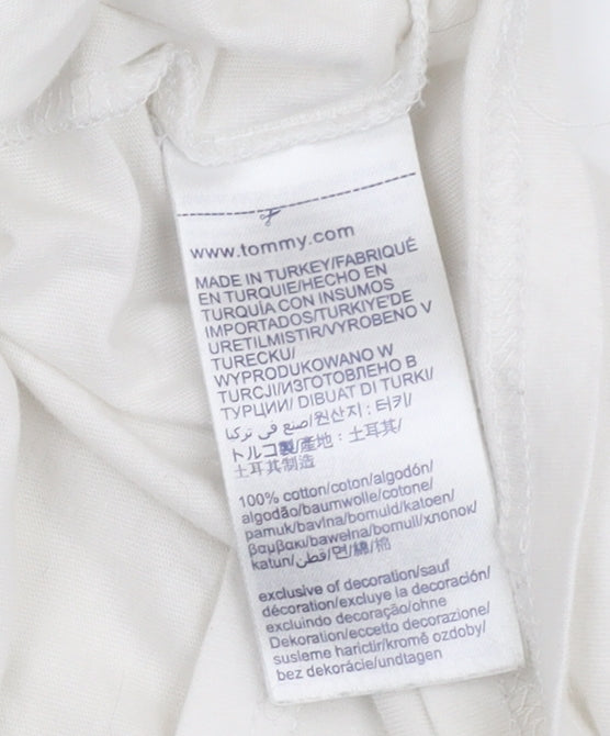 Tommy Jeans Men's White Cotton T-Shirt L Regular Fit