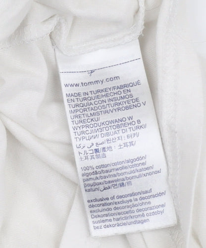 Tommy Jeans Men's White Cotton T-Shirt L Regular Fit