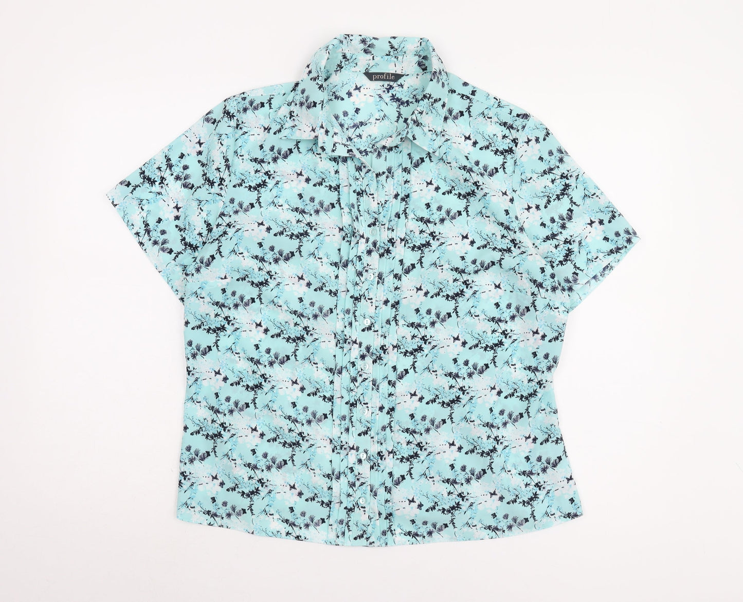 Womens UK Size 16 BHS Blue Basic Button-Up
