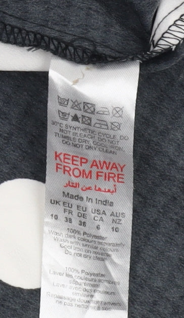 Boohoo Women's Black Polka Dot Shirt Dress Size 10