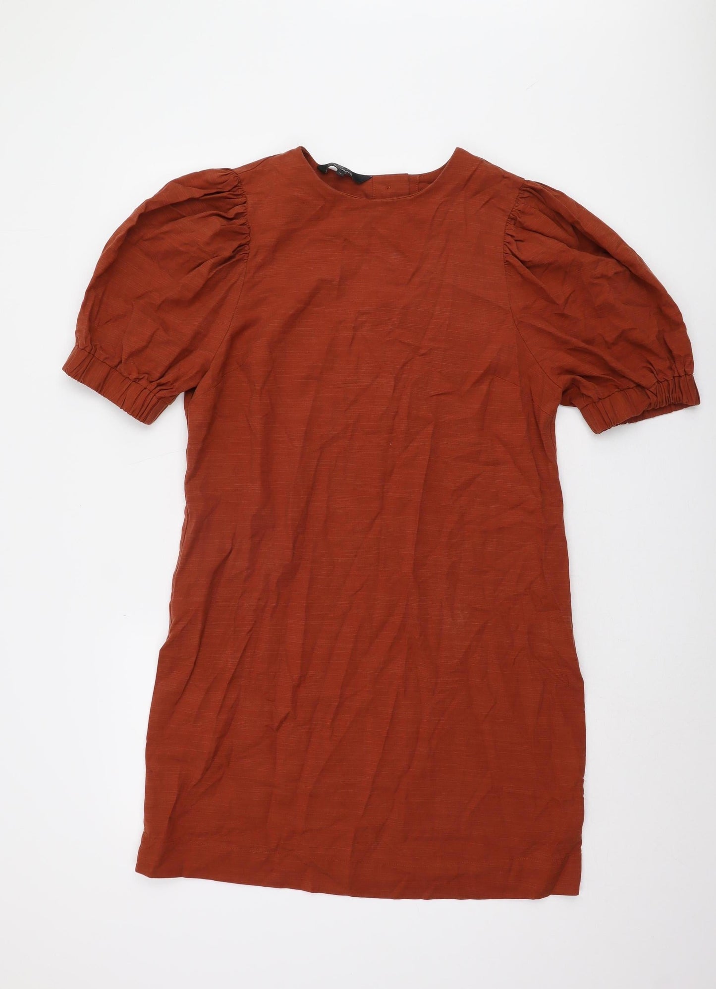 Next Women's Brown Puff Sleeve Dress Size 14