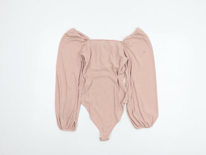 New Look Women's Pink Off-Shoulder Bodysuit Size 8