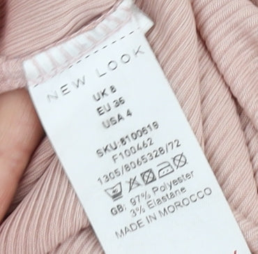 New Look Women's Pink Off-Shoulder Bodysuit Size 8