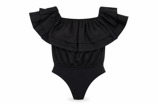 Womens UK Size 10 Boohoo One-Piece Black Bodysuit