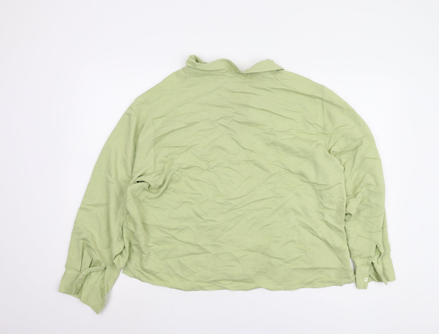 Womens UK Size 18 Debenhams Green Basic Button-Up