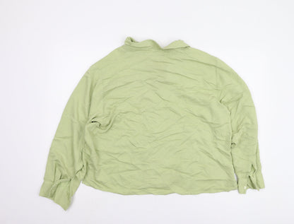 Womens UK Size 18 Debenhams Green Basic Button-Up