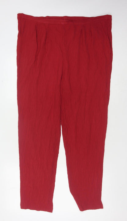 Womens UK Size 18 Essentials   Red Trousers