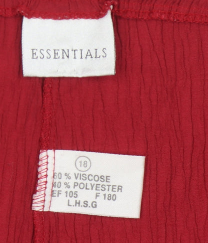 Womens UK Size 18 Essentials   Red Trousers