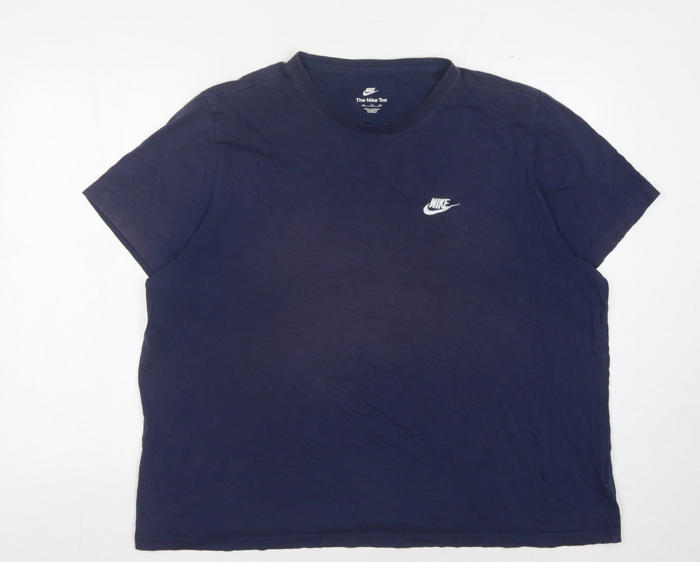 Nike Men's Blue 2XL Crew Neck T-Shirt with Logo