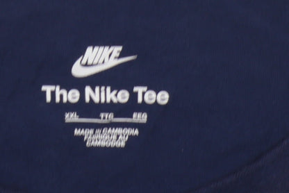 Nike Men's Blue 2XL Crew Neck T-Shirt with Logo