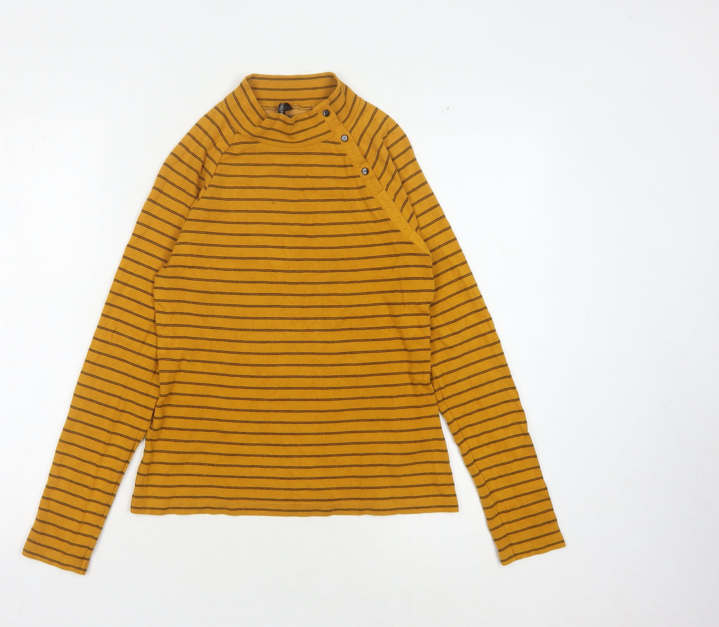 Karen Millen Women's Striped Yellow T-Shirt UK 12