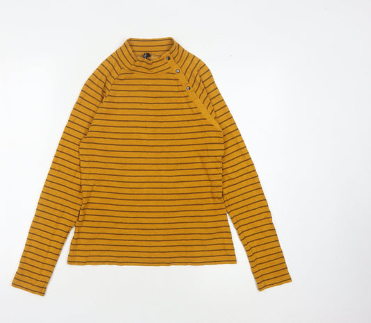 Karen Millen Women's Striped Yellow T-Shirt UK 12