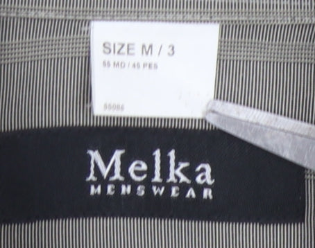 Melka Men's Grey Striped Button-Up Shirt - Size M
