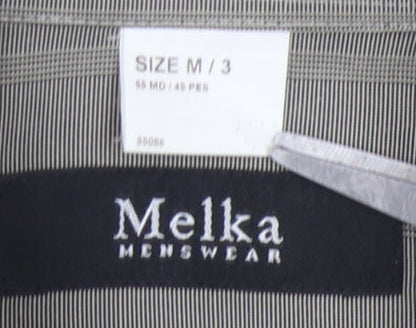 Melka Men's Grey Striped Button-Up Shirt - Size M