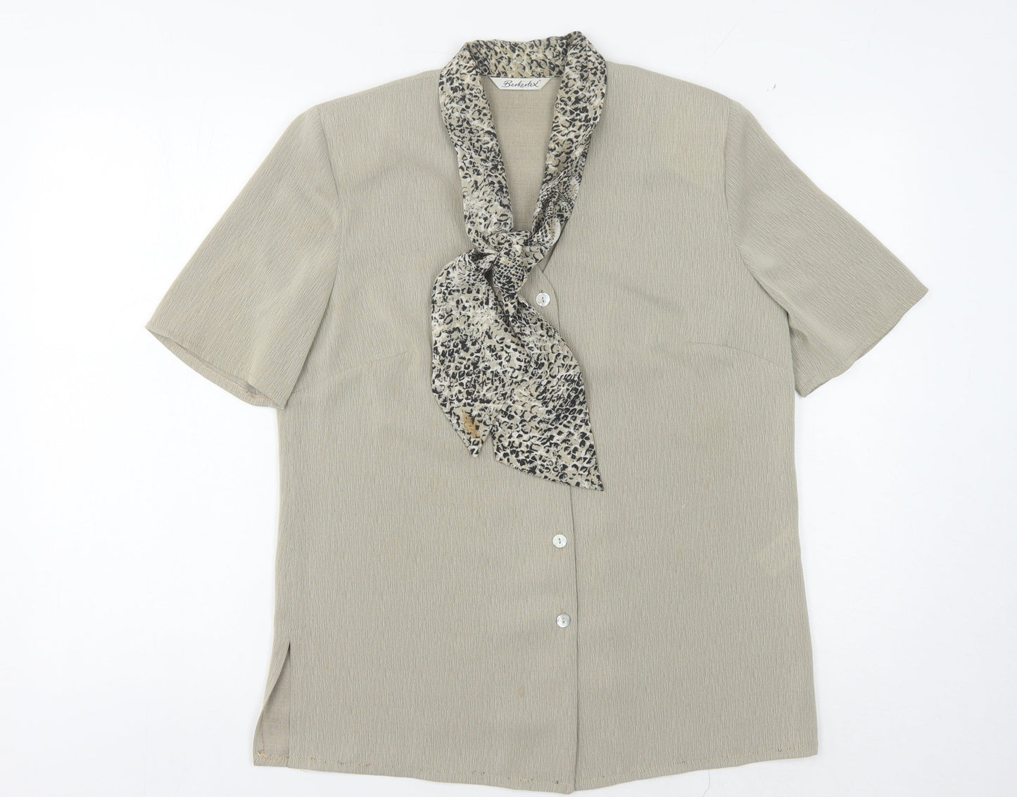 Womens UK Size 12 Berkertex Beige Basic Blouse